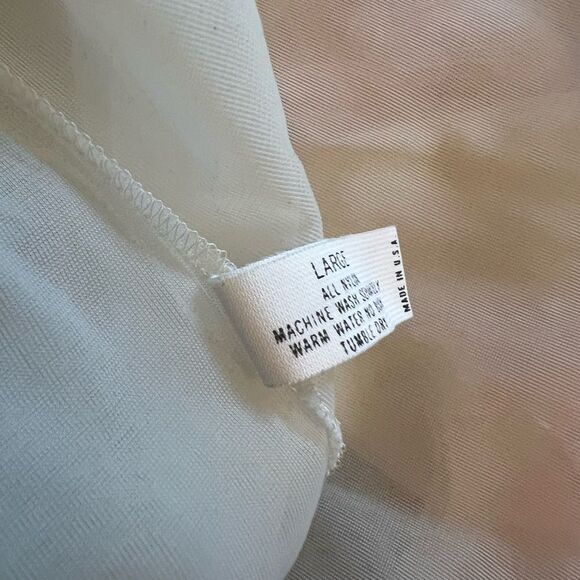 Shadowline vintage lace floral Elegant Sheer White Lace peignoir set. L - Picture 9 of 15